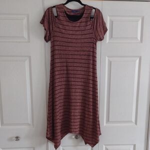 Apt. 9 Rose Stripe Asymmetrical Cold-Shoulder Dress